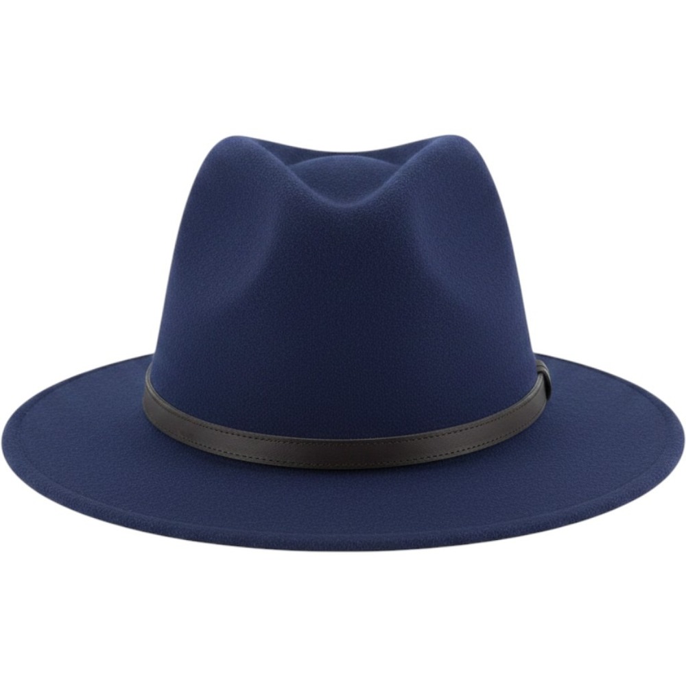 Shandon Country Wear Navy Blue 100% Wool Handmade Fedora Hat Large